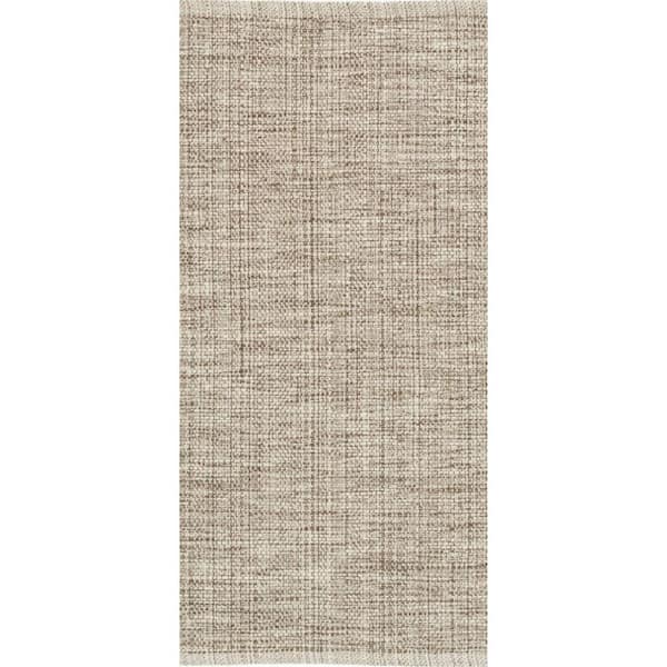 3 ft. x 12 ft. Brown Marled Handwoven Cotton Indoor Runner Rug