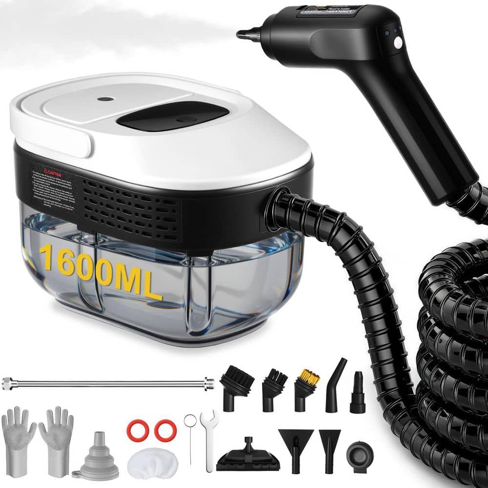 2500W Corded Steam Cleaner w 54oz Capacity, 15s Fast Heating, 6FT Cord, 20 Accessories for Home, Car, Kitchen, White price history on PriceWatchPro