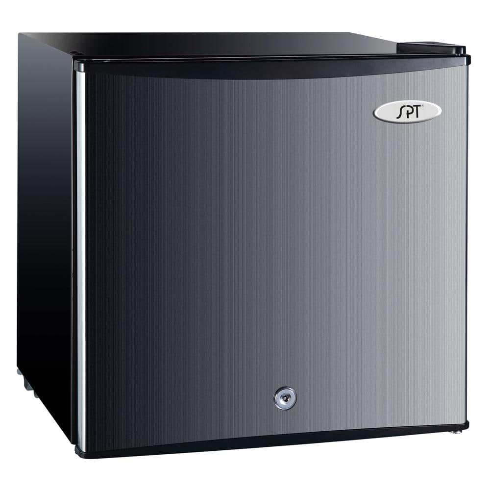 SPT 1.1 cu. ft. Upright Compact Freezer in Stainless Steel, ENERGY STAR, Black/Stainless Steel