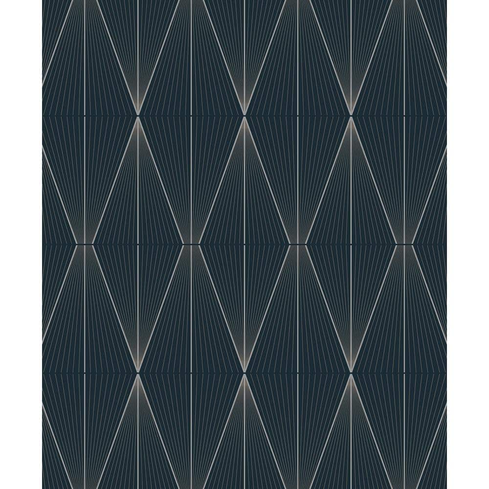 Blue Denim and Pewter Geo Diamond Vinyl Peel and Stick Wallpaper Roll (Covers 31.35 sq. ft.) price history on PriceWatchPro