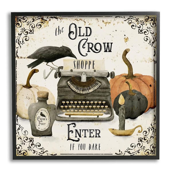Stupell Industries Vintage Old Crow Shoppe by Deane Beesley 1-Piece Framed Graphic Print Typography Poster Art Print 24 in. x 24 in.