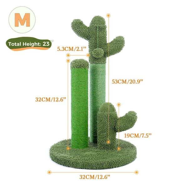 ATENGNES 23 in. Oasis Series Lovely Cactus Cat Scratcher