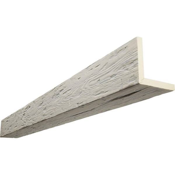 Ekena Millwork Endurathane 4 in. H x 8 in. W x 24 ft. L Hand Hewn Driftwood Faux Wood Beam