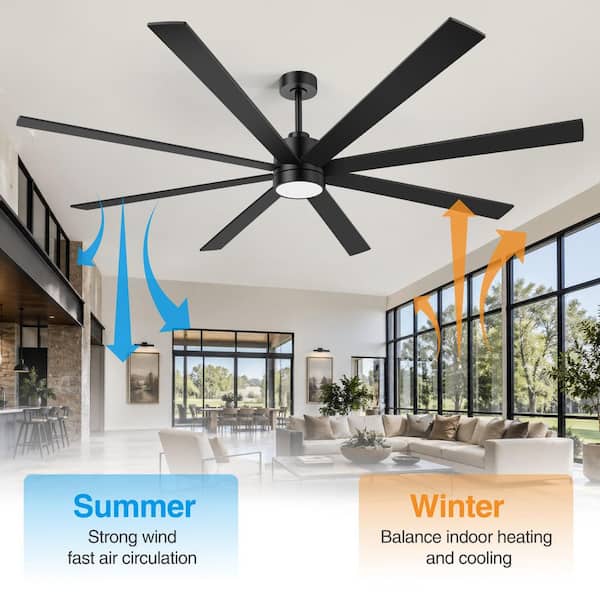 Breezary Lawrence 72 in. Black Windmill Ceiling Fan with LED Light
