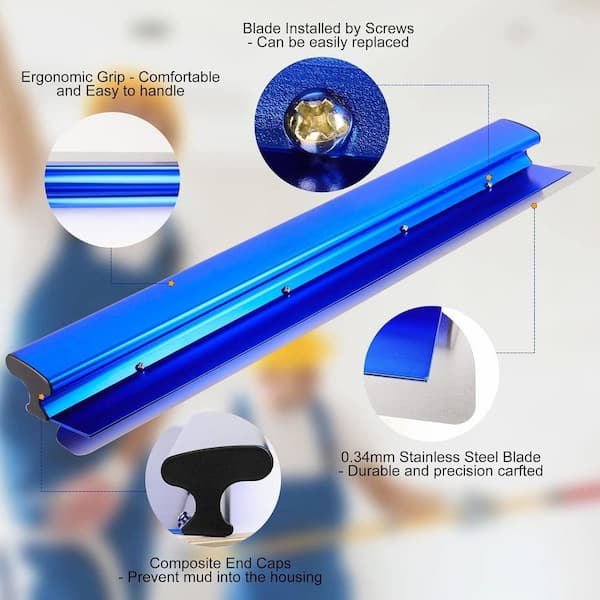 Dropship VEVOR Drywall Skimming Blade,48 Inch Smoothing Knife, Stainless Steel Blade & Aluminum - View #2