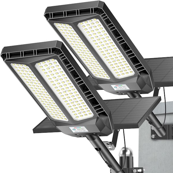8000W 220000 Lumen 220° Black Dusk to Dawn Integrated LED Flood Light 2 Pack