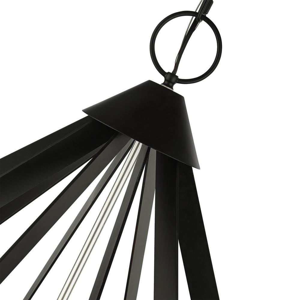 Black Industrial 15-Light 2-Tier Foyer Chandelier