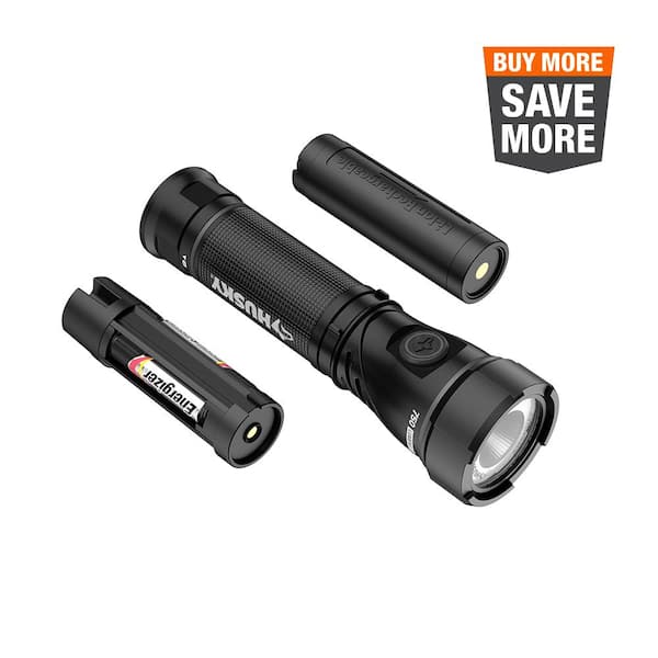 svinekød Godkendelse uanset Husky 750 Lumens Dual Power LED Swivel-Head Rechargeable Flashlight with  Pocket Clip and Rechargeable Battery HSKY750DPSWF - The Home Depot