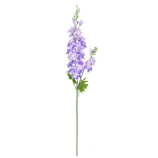 LIVING LUXURY 34 in. Lavender Artificial Delphinium Flower Stem Spray (Set of 6)