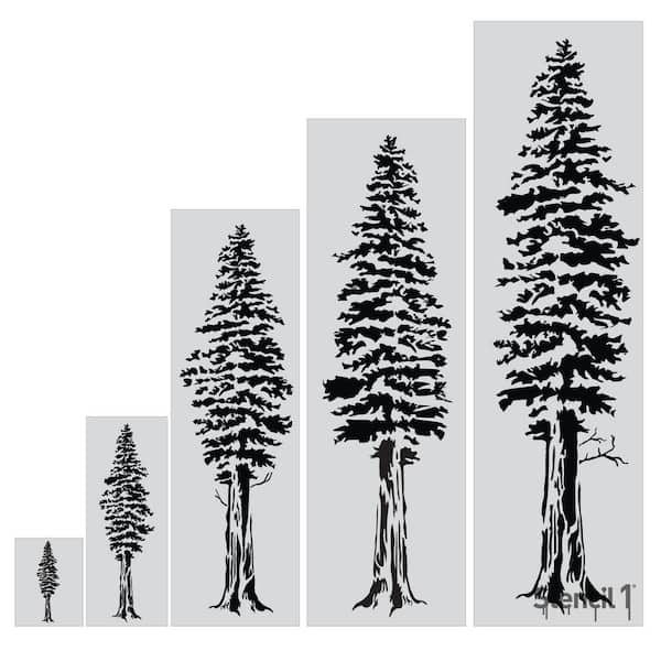 Stencil1 60 in. Redwood Tree Stencil