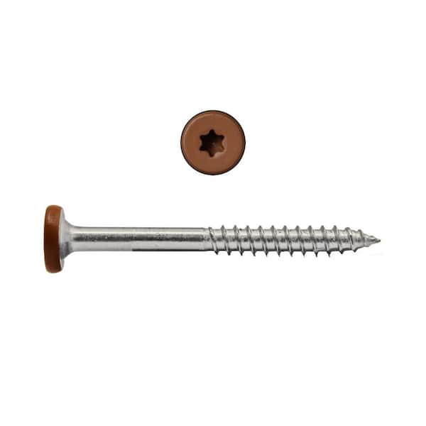 #9 x 1-7/8 in. Star Flat Head Stainless Steel Fascia Composite Deck Screws Buckskin #63 (100-pieces)