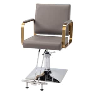 Faux Leather Seat Swivel Salon Chair in Gray