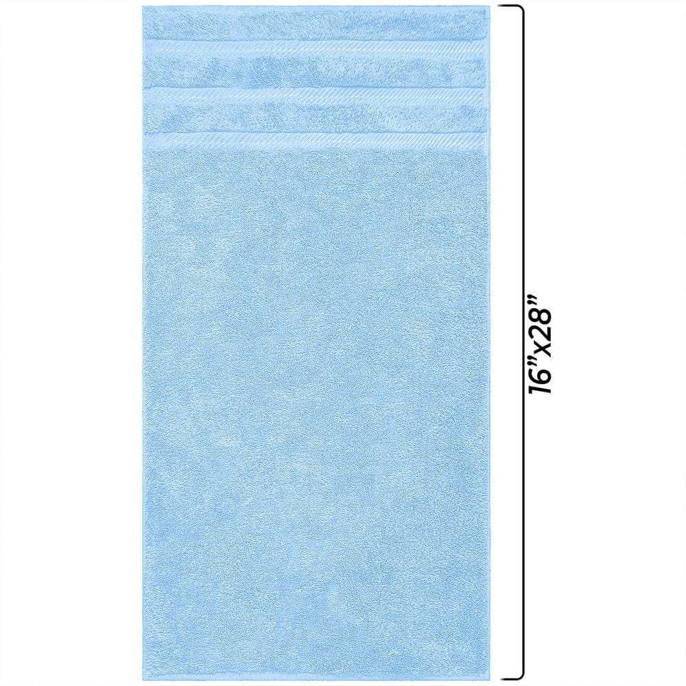 Sky Blue 100% Turkish Cotton Hand Towel Set, 16" x 28"