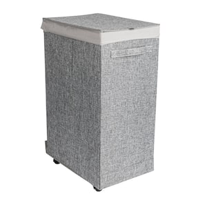Graphite 22 in. H x 15 in. W x 10 in. D Polyester Cardboard Minimal Rectangle Collapsible Laundry Room Hamper