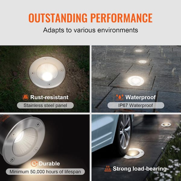 24-Watt Stainless Steel Outdoor Integrated LED Landscape Well Light