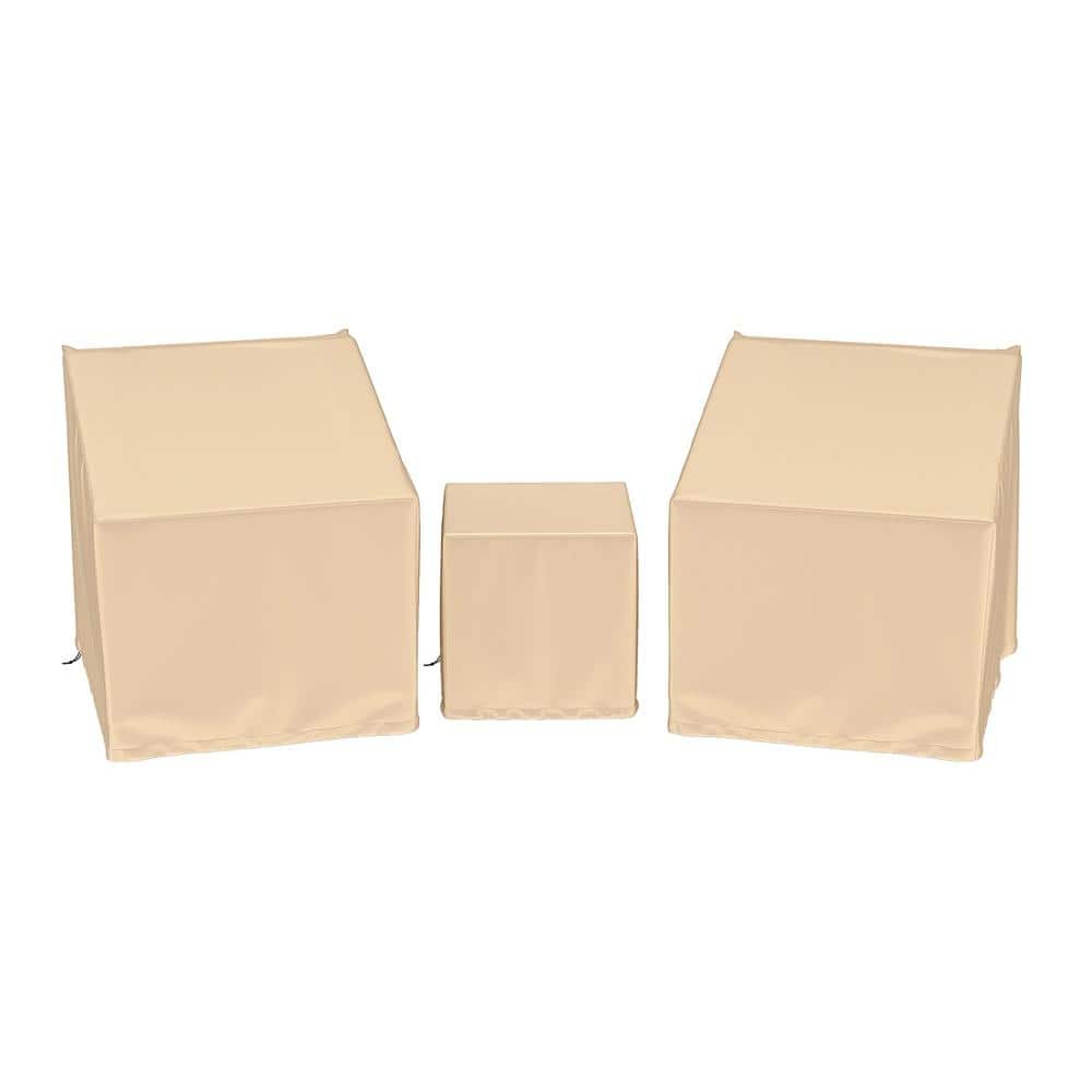 Waterproof Outdoor Patio Furniture Cover for 3-Piece Bistro Set with Secure Straps, Beige price history on PriceWatchPro