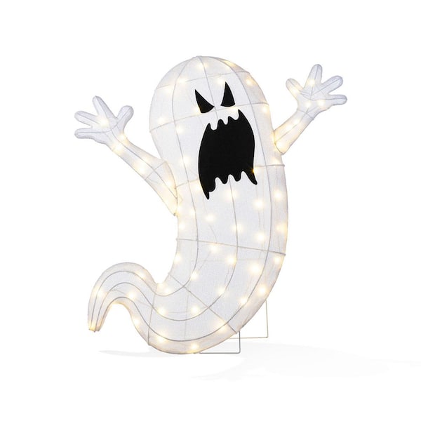 Plug in-35.5 in. H Lighted Halloween 2. 5D Ghosts Outdoor Decor with 70 warm White LED Lights