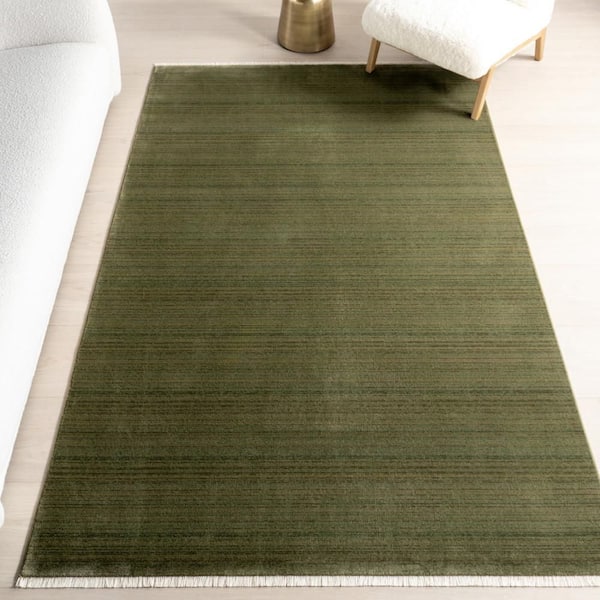 Raya Contemporary Solid Area Rug Dark Sage 4 ft. x 6 ft. Area Rug