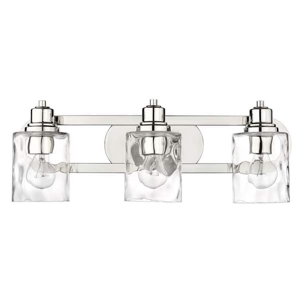 Acclaim Lighting Lumley Polished Nickel3-Light Bath Vanity with Clear Optic glass