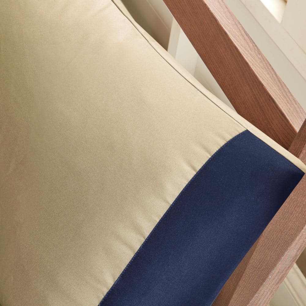 Navy and Taupe Plaid Twin Microfiber Bed in a Bag Set