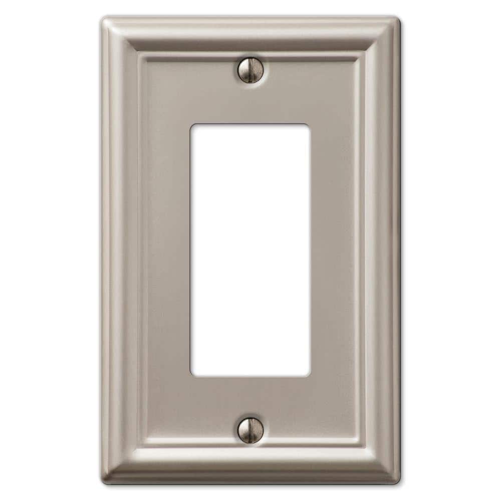 Amerelle Chelsea Brushed Nickel 1-Gang Stamped Steel Wall Plate