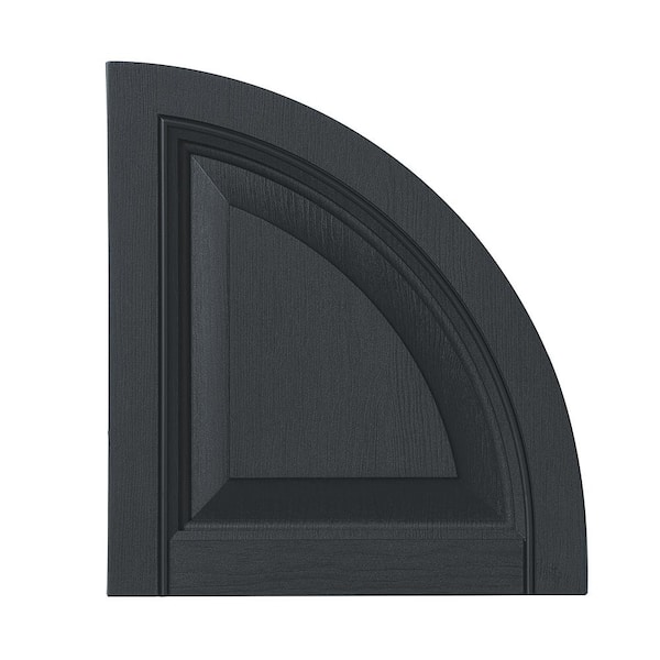 Ply Gem 15 in. x 16 in. Polypropylene Raised Panel Arch Design in Blackwatch Green Shutter Tops Pair
