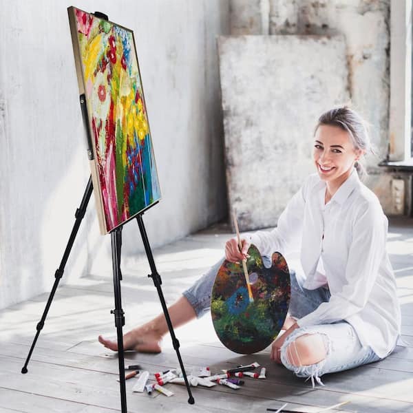 Aoibox Portable Metal Adjustable Easel Stand for Painting Canvases