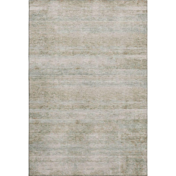 Mayfield Premium Machine Washable Abstract AMF2154 Putty 5 ft. x 7 ft. 6 in. Area Rug
