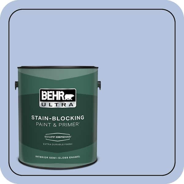 BEHR ULTRA 1 gal. #600C-3 Periwinkle Bud Extra Durable Semi-Gloss Enamel Interior Paint & Primer