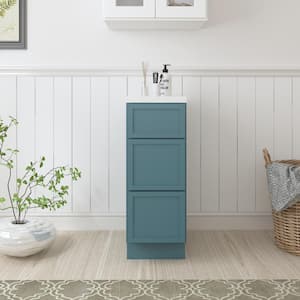 12 in. W x 21 in. D x 32.5 in. H 3-Drawer Bath Vanity Cabinet Only in Sea Green
