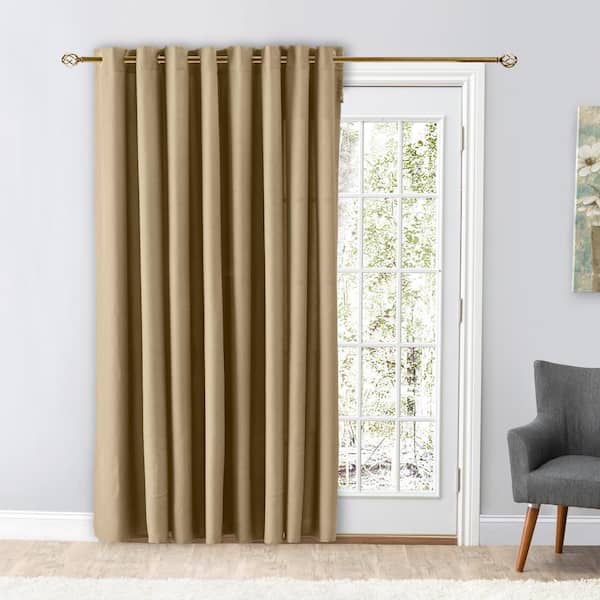 2本セット！新品BrooksBrothersマルチカラーゴールドドット RICARDO Gold Leaf Woven Grommet Room Darkening Curtain - 112 in. W