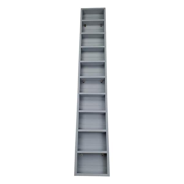 3.5 in. x 11 in. x 69 in. Malibu Primed Gray Wood Spice Rack