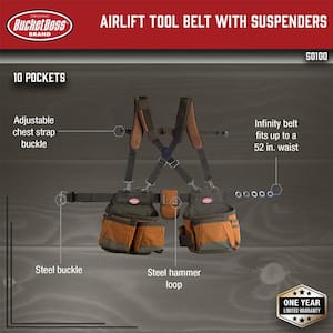23 in. 10-Pocket Airlift Suspension Rig Tool Belt