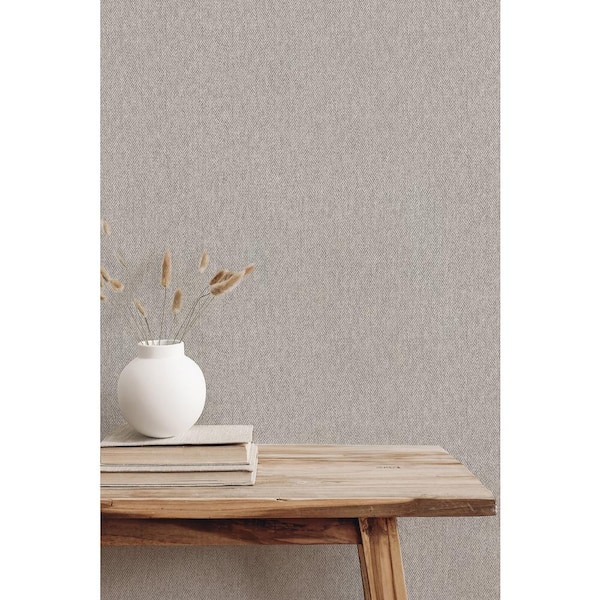 Grey Herringbone Tweed Wallpaper