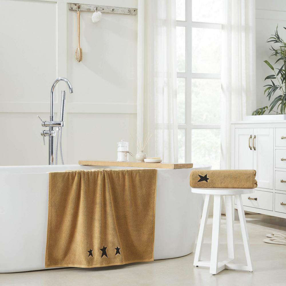 Black Prim Stars Doe Tan 100% Cotton Bath Towel (Set of 2) price history on PriceWatchPro
