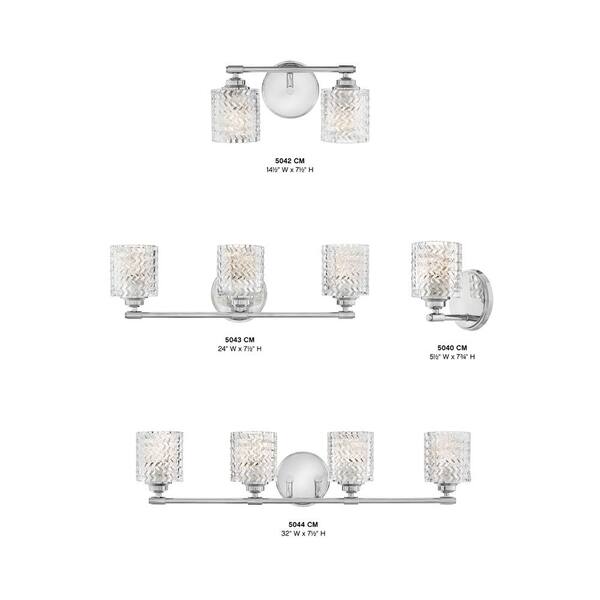 HINKLEY - Elle 14.5 in. 2 Light Chrome Vanity Light