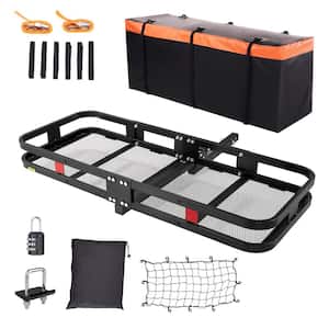 Hitch Mount Cargo Carrier 60 in. x 24 in. x 6 in. Basket Carrier Rack 500 lbs. Load w/Cargo Net for 2 in. Hitch Receiver