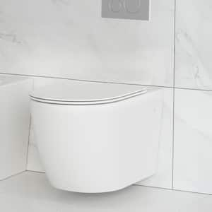 St. Tropez Wall Hung Toilet Bowl 0.8/1.28 GPF Dual Flush Elongated in White