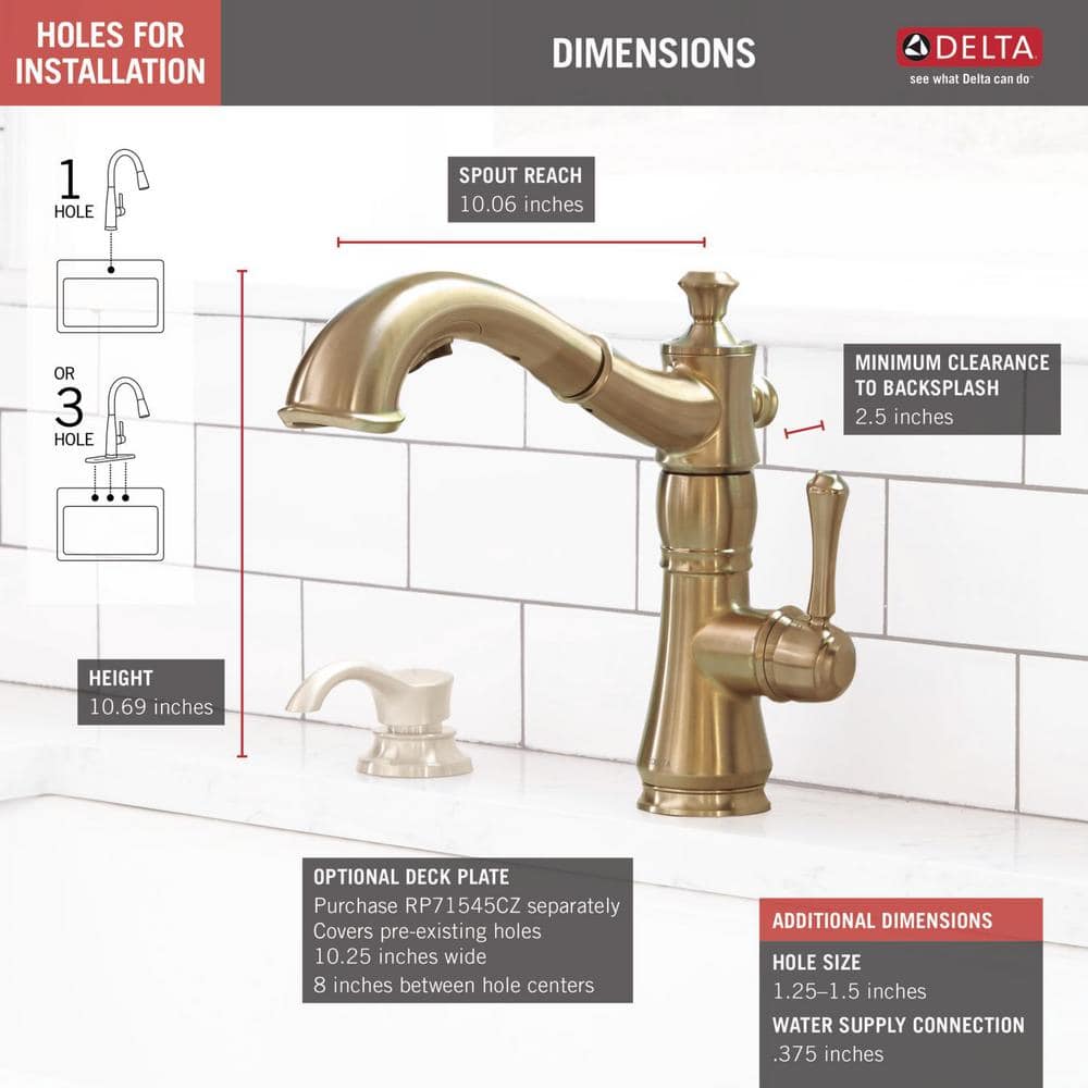 Classic Elegance Pull-Out Spray Kitchen Faucet in Champagne Bronze