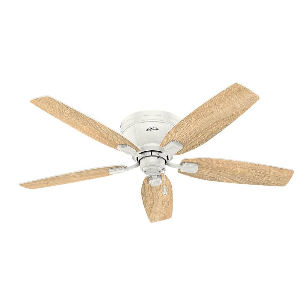 52'' Fresh White Low Profile Ceiling Fan with LED Light