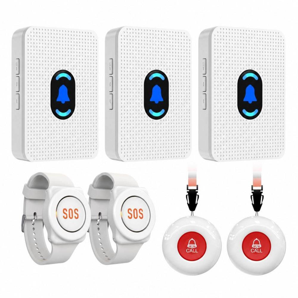 Modern Wireless Caregiver Pager System, with 1-Click Emergency Call and Easy Setup for Elderly Home Care