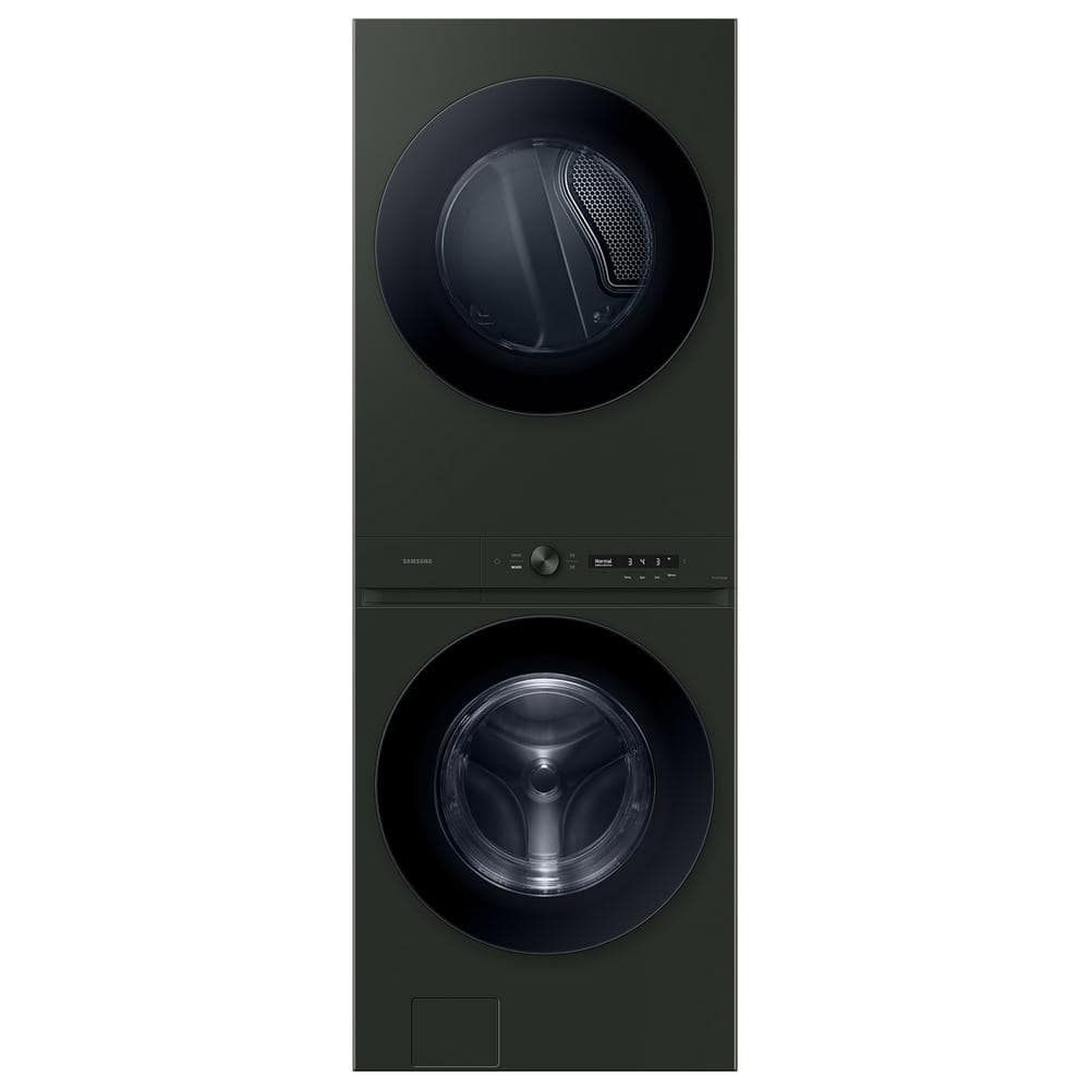 Bespoke 5.3 cu. ft. Ultra Capacity Single Unit AI Laundry Hub Washer and 7.6 cu. ft. Electric Dryer in Satin Green