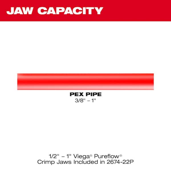 M18 18- volt Lithium-Ion Cordless Short Throw PEX Press Tool Kit with M12 PVC Shear Kit