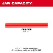 M18 18V Lithium-Ion Cordless Short Throw PEX Press Tool Kit w/ (3) Viega PureFlow Jaws,(2) 2.0Ah Batteries & Charger