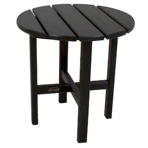 18 in. Black Round Patio Side Table