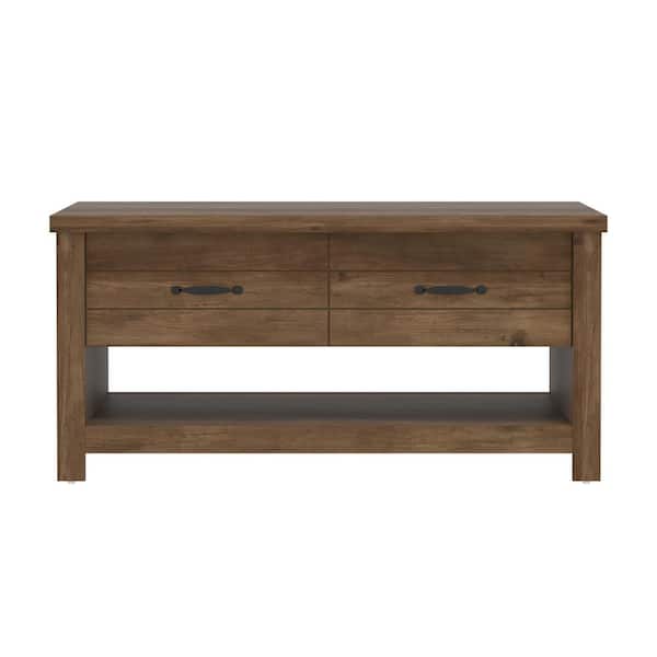Hillsdale Furniture Rayborn 39.5 in. Knotty Oak Rectangle Wood Coffee Table with Lift Top