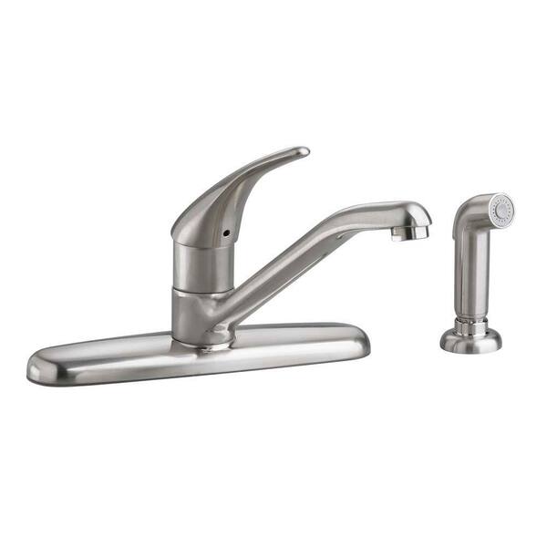 American Standard Colony Soft Single-Handle Standard Kitchen Faucet with Side Sprayer 1.5 gpm in Stainless Steel