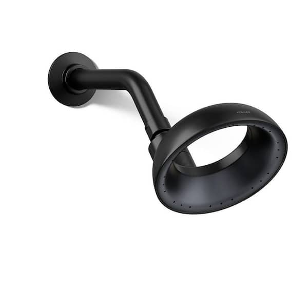 KOHLER Statement VES 1-Spray Patterns with 1.5 GPM 6 in. Wall Mount Fixed Shower Head in Matte Black