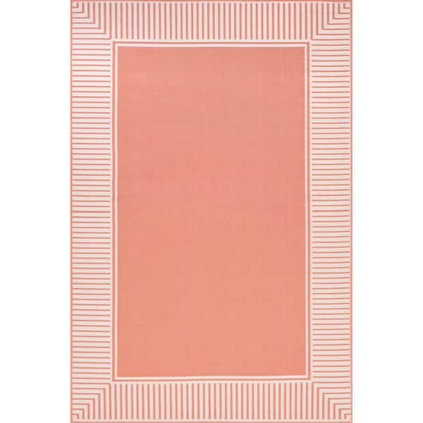 nuLOOM Asha Coral 5 ft. x 8 ft. Bordered Indoor/Outdoor Area Rug