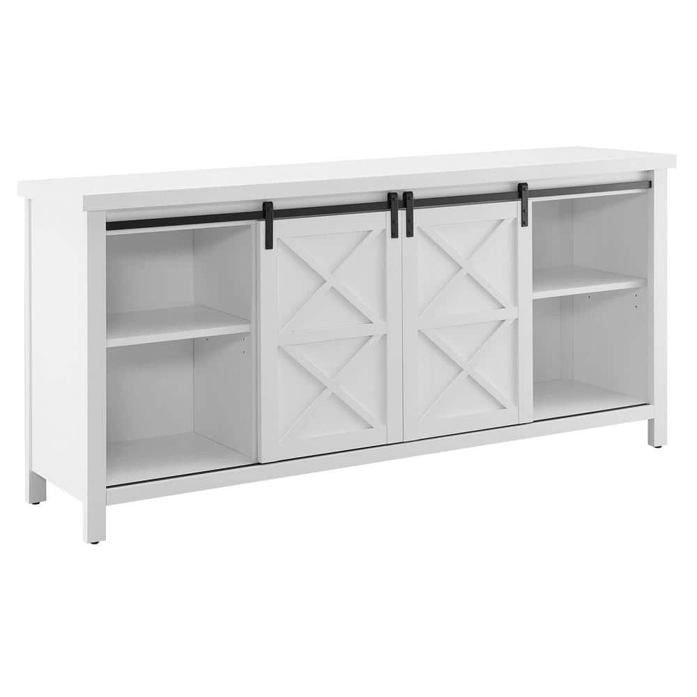 Elmwood White MDF TV Stand with Cabinet, 68"